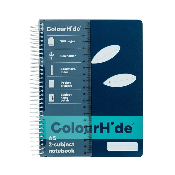 ColourHide 2-Subject Notebook A5 300 Page - main image