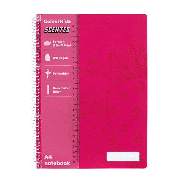 ColourHide Scented Notebook A4 120pg - Strawberry - main image