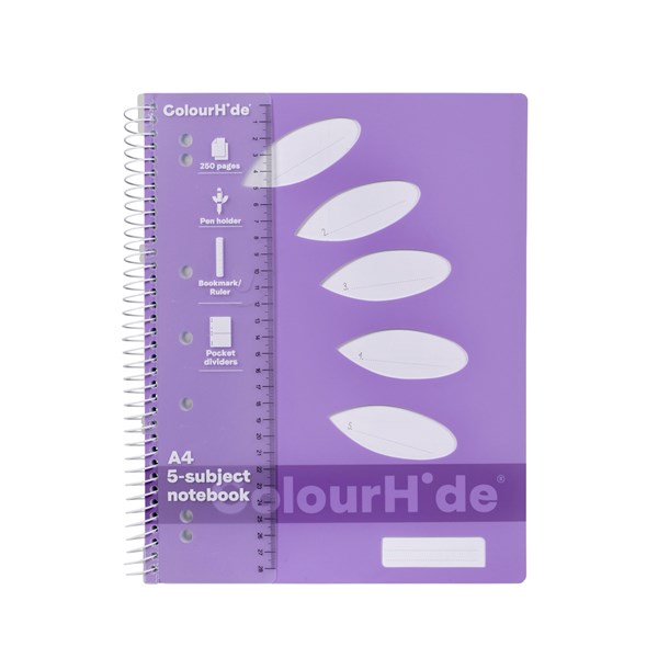 ColourHide 5-Subject Notebook A4 250 Page - main image